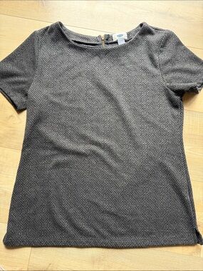 Old Navy Gray Short-Sleeve Textured Top